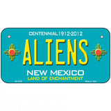 Aliens New Mexico Teal Novelty Metal License Plate 6" x 3" (BP)