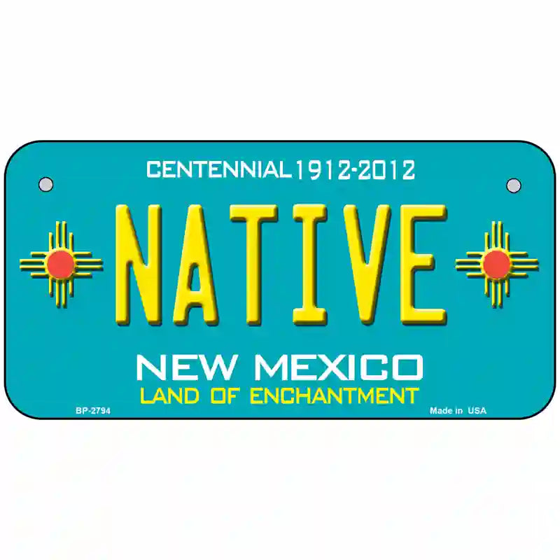 Native New Mexico Teal Novelty Metal License Plate 6" x 3" (BP)