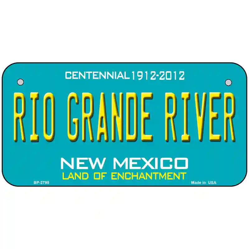 Rio Grande River New Mexico Teal Novelty Metal License Plate 6" x 3" (BP)