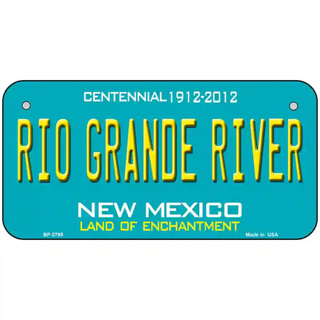 Rio Grande River New Mexico Teal Novelty Metal License Plate 6" x 3" (BP)