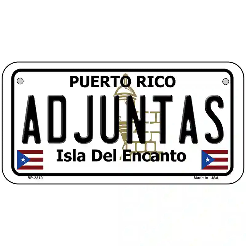 Adjuntas Metal Novelty License Plate 6" x 3" (BP)