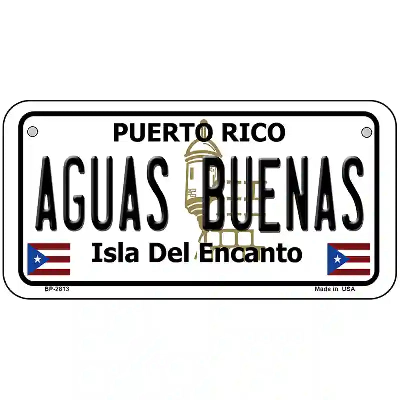 Aguas Buenas Puerto Rico Metal Novelty License Plate 6" x 3" (BP)