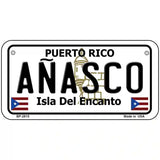 Anasco Puerto Rico Metal Novelty License Plate 6" x 3" (BP)