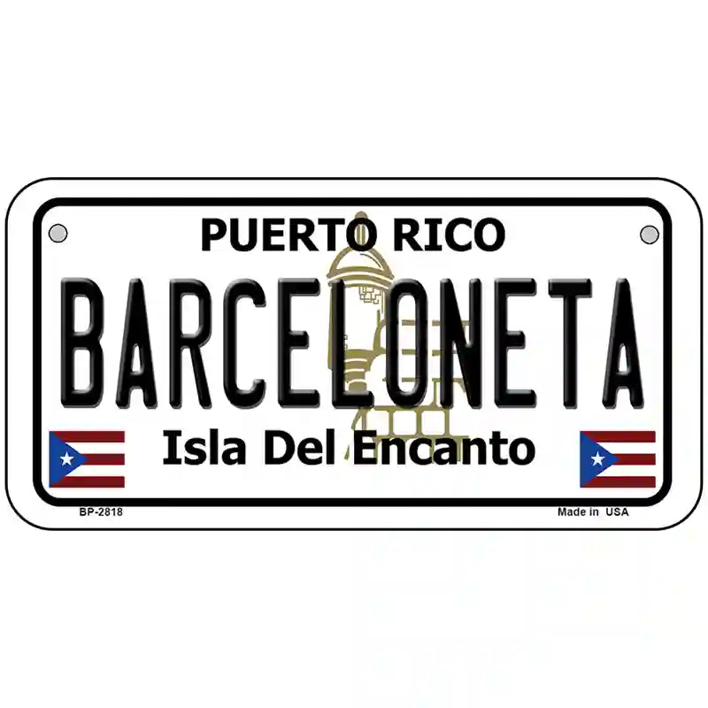 Barceloneta Puerto Rico Metal Novelty License Plate 6" x 3" (BP)