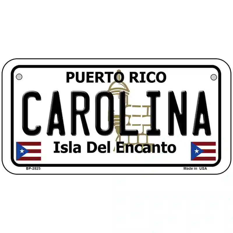 Carolina Puerto Rico Metal Novelty License Plate 6" x 3" (BP)