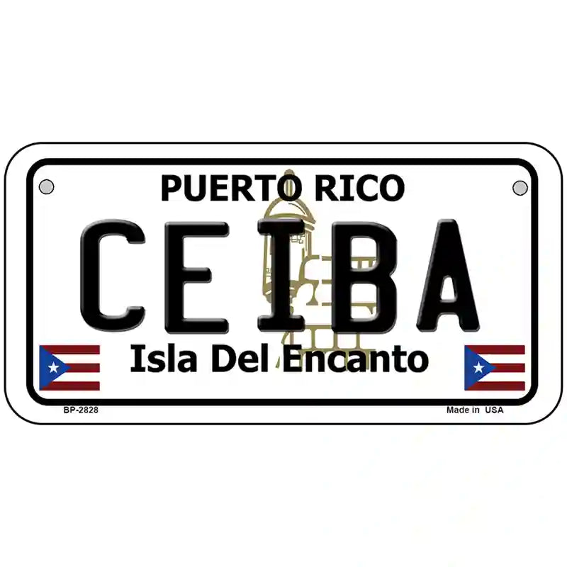 Ceiba Puerto Rico Metal Novelty License Plate 6" x 3" (BP)