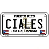 Ciales Puerto Rico Metal Novelty License Plate 6" x 3" (BP)