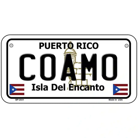 Coamo Puerto Rico Metal Novelty License Plate 6" x 3" (BP)