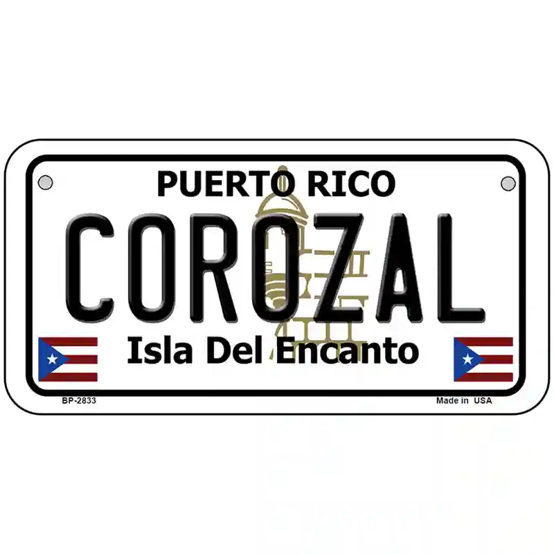 Corozal Puerto Rico Metal Novelty License Plate 6" x 3" (BP)