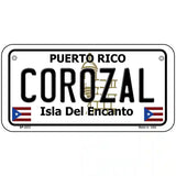 Corozal Puerto Rico Metal Novelty License Plate 6" x 3" (BP)