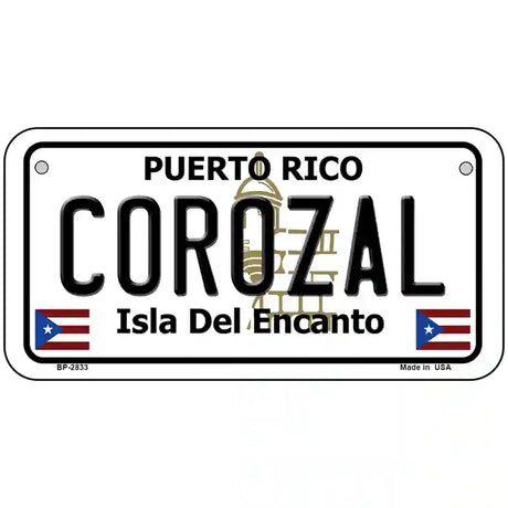 Corozal Puerto Rico Metal Novelty License Plate 6" x 3" (BP)