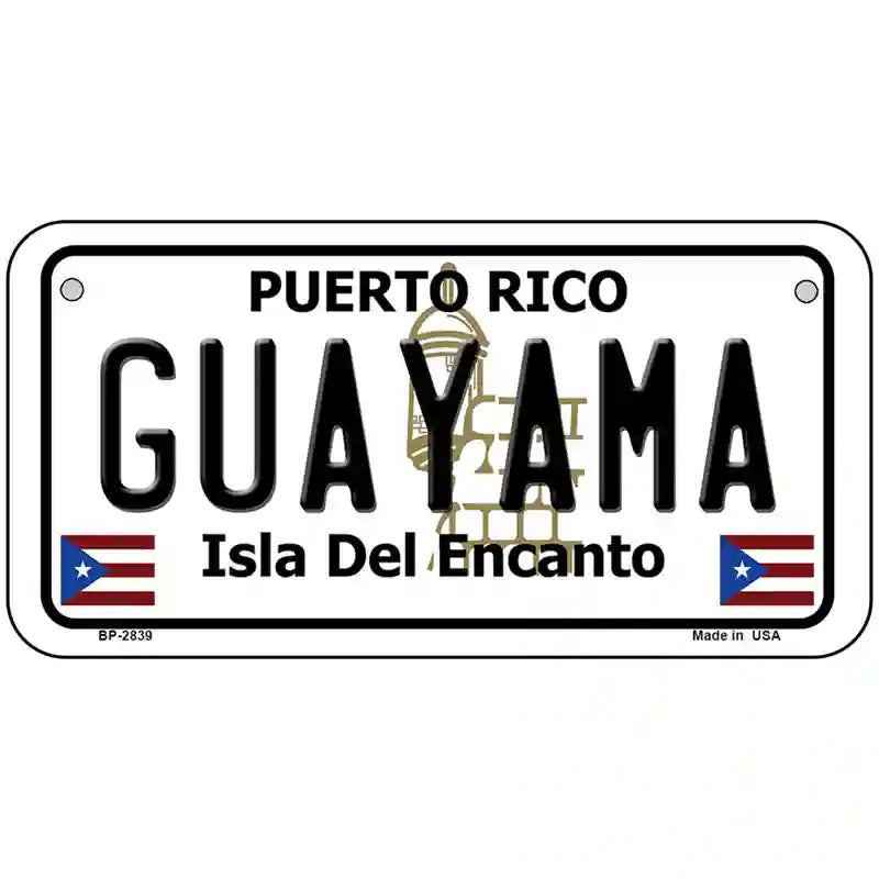 Guayama Puerto Rico Metal Novelty License Plate 6" x 3" (BP)