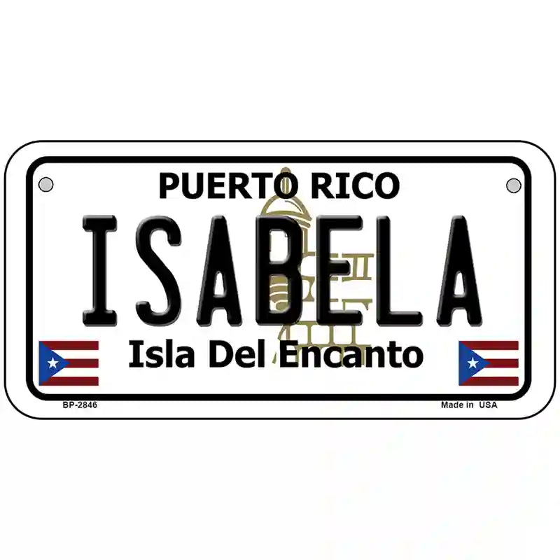 Isabela Puerto Rico Metal Novelty License Plate 6" x 3" (BP)