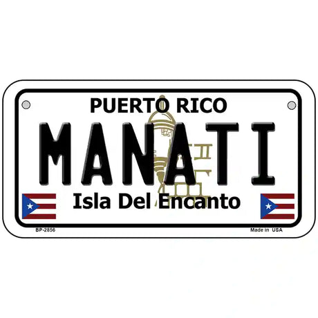 Manati Puerto Rico Metal Novelty License Plate 6" x 3" (BP)