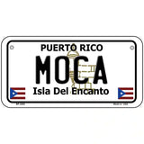 Moca Puerto Rico Metal Novelty License Plate 6" x 3" (BP)