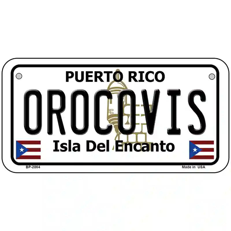 Orocovis Puerto Rico Metal Novelty License Plate 6" x 3" (BP)