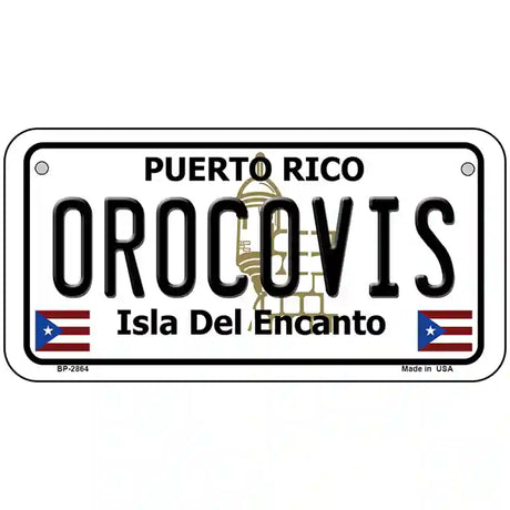 Orocovis Puerto Rico Metal Novelty License Plate 6" x 3" (BP)