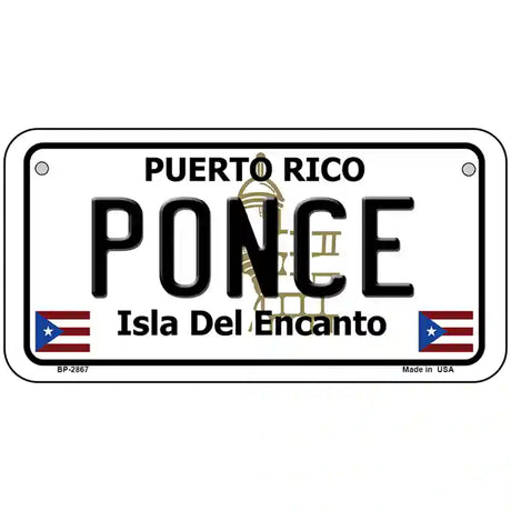 Ponce Puerto Rico Metal Novelty License Plate 6" x 3" (BP)