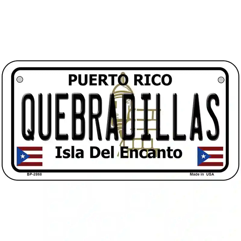 Quebradillas Puerto Rico Metal Novelty License Plate 6" x 3" (BP)