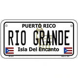 Rio Grande Puerto Rico Metal Novelty License Plate 6" x 3" (BP)