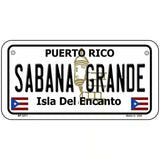 Sabana Grande Puerto Rico Metal Novelty License Plate 6" x 3" (BP)