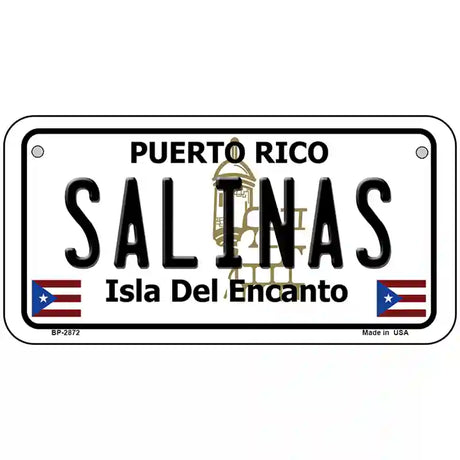 Salinas Puerto Rico Metal Novelty License Plate 6" x 3" (BP)