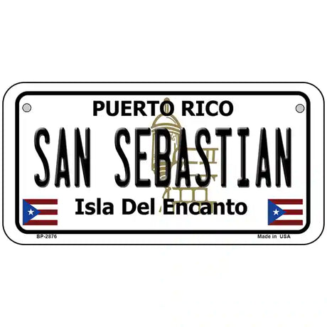 San Sebastian Puerto Rico Metal Novelty License Plate 6" x 3" (BP)