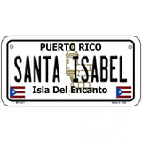 Santa Isabel Puerto Rico Metal Novelty License Plate 6" x 3" (BP)