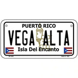 Vega Alta Puerto Rico Metal Novelty License Plate 6" x 3" (BP)