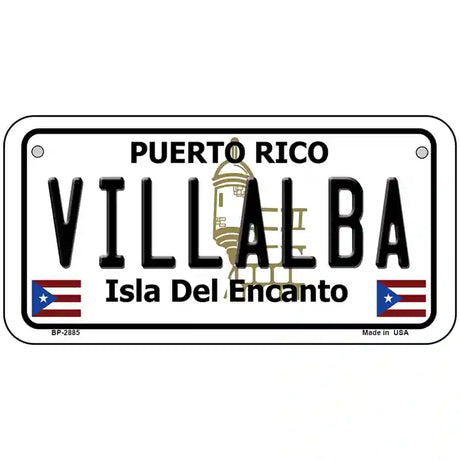 Villalba Puerto Rico Metal Novelty License Plate 6" x 3" (BP)