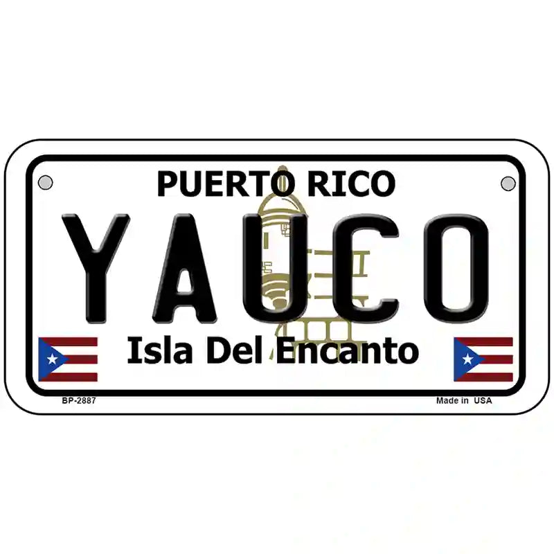 Yauco Puerto Rico Metal Novelty License Plate 6" x 3" (BP)