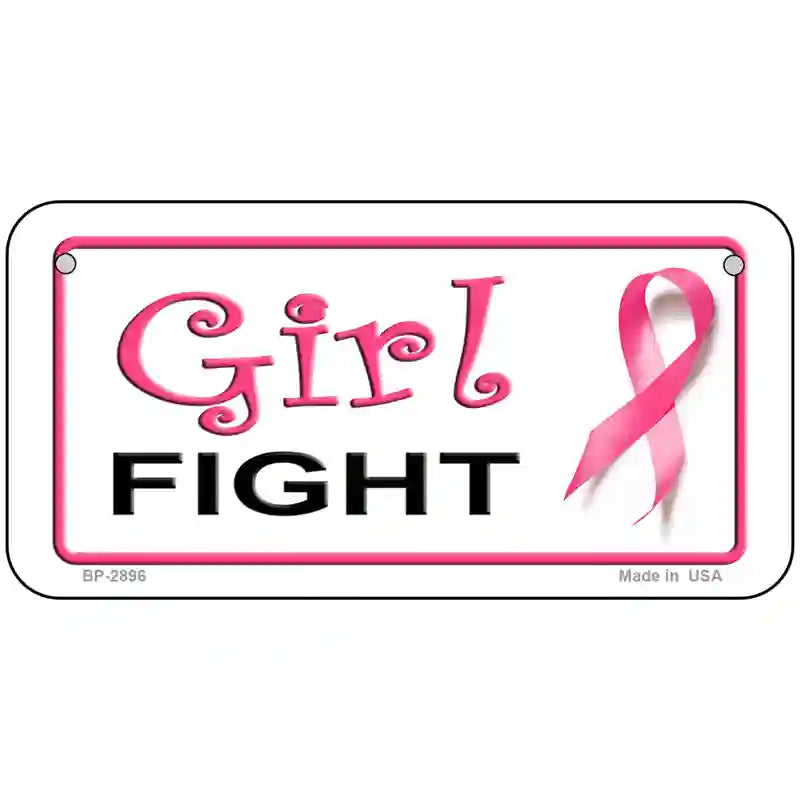 Girl Fight Metal Novelty License Plate Sign 6" x 3" (BP)