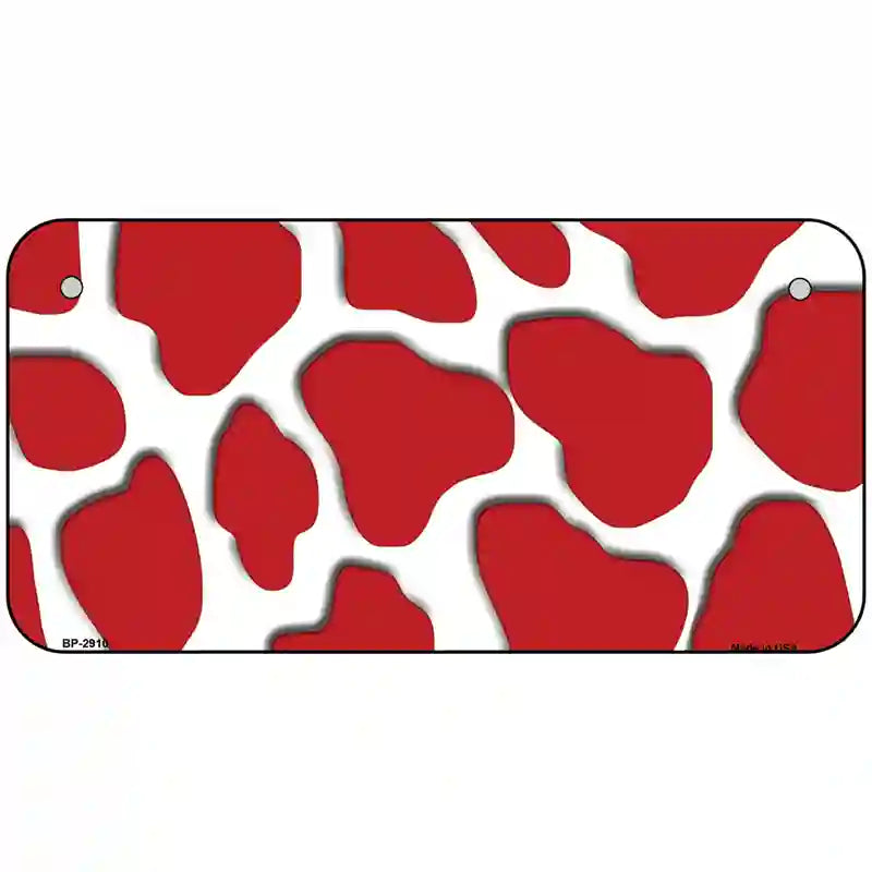 Red White Giraffe Metal Novelty License Plate 6" x 3" (BP)