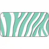 Mint White Zebra Metal Novelty License Plate 6" x 3" (BP)