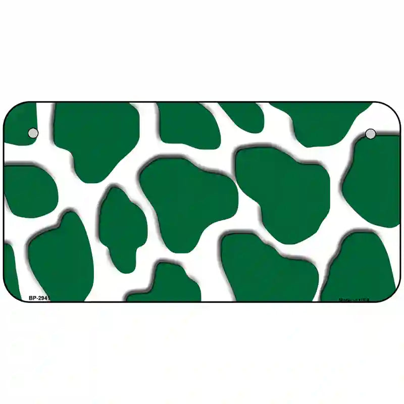 Green White Giraffe Metal Novelty License Plate 6" x 3" (BP)