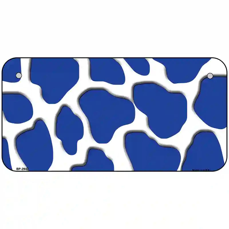 Blue White Giraffe Metal Novelty License Plate 6" x 3" (BP)