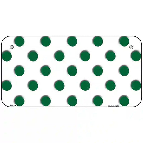 Green White Polka Dot Metal Novelty License Plate 6" x 3" (BP)