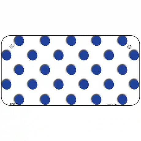 Blue White Polka Dot Metal Novelty License Plate 6" x 3" (BP)