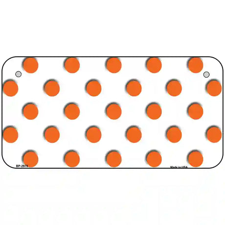 Orange White Polka Dot Metal Novelty License Plate 6" x 3" (BP)