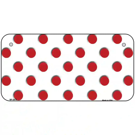 Red White Polka Dot Metal Novelty License Plate 6" x 3" (BP)