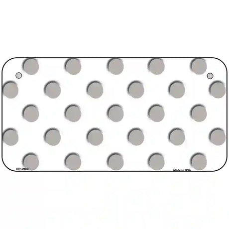 Grey White Polka Dot Metal Novelty License Plate 6" x 3" (BP)