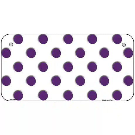 Purple White Polka Dot Metal Novelty License Plate 6" x 3" (BP)