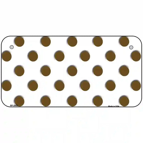 Brown White Polka Dot Metal Novelty License Plate 6" x 3" (BP)