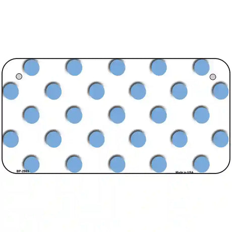 Light Blue White Polka Dot Metal Novelty License Plate 6" x 3" (BP)