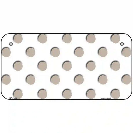 Tan White Polka Dot Metal Novelty License Plate 6" x 3" (BP)