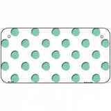 Mint White Polka Dot Metal Novelty License Plate 6" x 3" (BP)