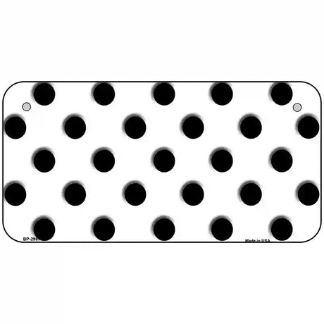 Black White Polka Dot Metal Novelty License Plate 6" x 3" (BP)