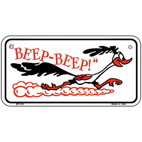 Beep Beep Roadrunner Metal Novelty License Plate 6" x 3" (BP)