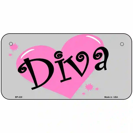 Diva Metal Novelty License Plate 6" x 3" (BP)