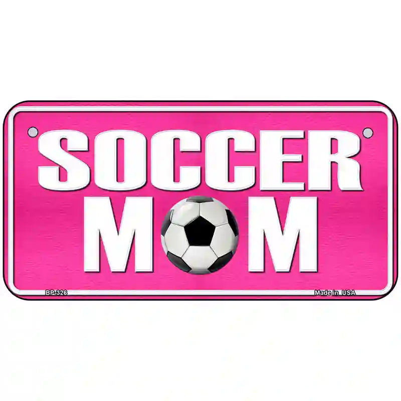 Soccer Mom Metal Novelty License Plate 6" x 3" (BP)